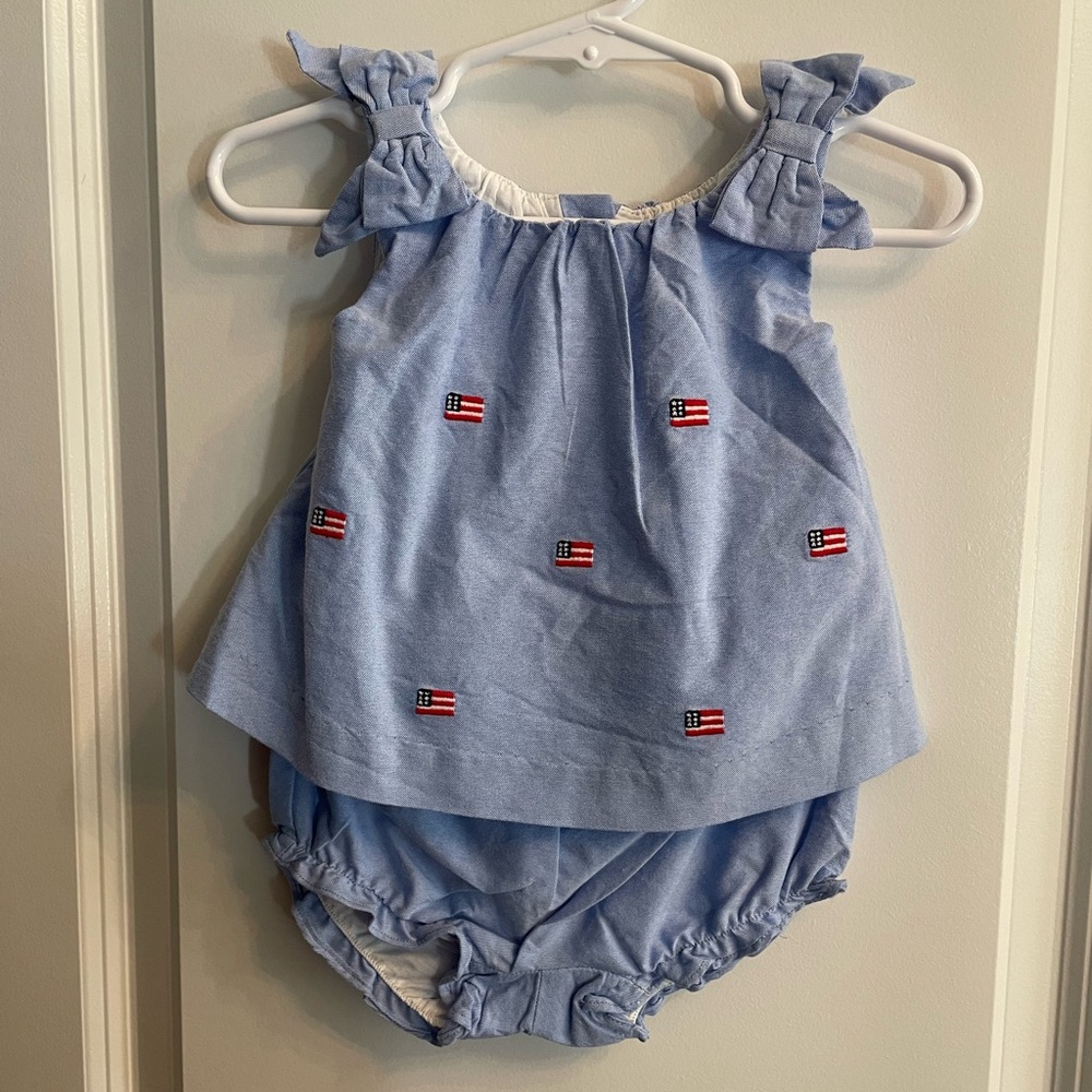 Janie and Jack Embroidered Flag Matching Set NWT - Picture 5 of 7